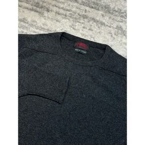 O'Connell's Sweater Mens XL Charcoal Gray Lambswool Crewneck Made in Scotland